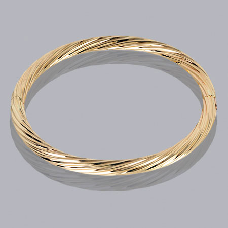 7-Inch 14K Yellow Gold 5.0mm Twisted Bangle