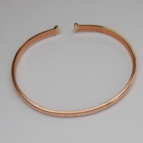 7-Inch 14K Rose Gold Omega Cuff Bangle 4.0mm