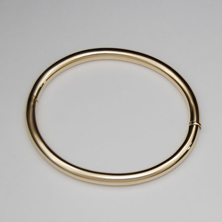 7-Inch 14K Yellow Gold 5mm Tubular Bangle