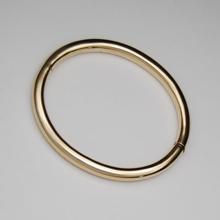 7-Inch 14K Yellow Gold 6mm Tubular Bangle