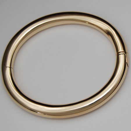 7-Inch 14K Yellow Gold 8mm Tubular Bangle