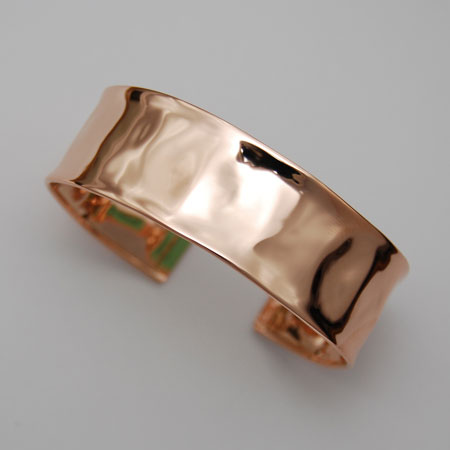 Thin 14K Rose Gold Cuff Bracelet 14K Rose Gold / 6.25 / Hammered Ends