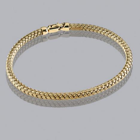 7-Inch 14K Yellow Gold Braided Bangle 3.5mm