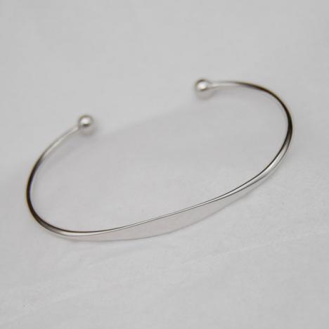 7-Inch Sterling Silver Ladies Cuff Bangle w/ Plate