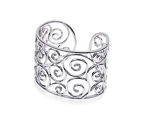 Sterling Silver Diamond Cuff Bracelett