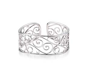 Sterling Silver Diamond Cuff Bracelet