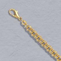 14K Yellow Gold Twin Cable Bracelet, 4.8mm