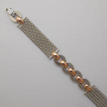 14K White Gold Stampato / Rose Gold Link Bracelet