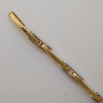 14K Yellow Gold / White Gold Bamboo Link Bracelet