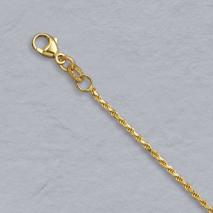 14K Yellow Gold Diamond Cut Rope 1.5mm Bracelet