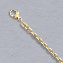 14K Yellow Gold Diamond Cut Cable Bracelet 3.00mm