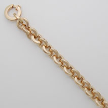 14K Yellow Gold Flat Satin Cable 8.7mm Bracelet