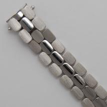 14K White Gold Satin / Shiny Panther Link Bracelet