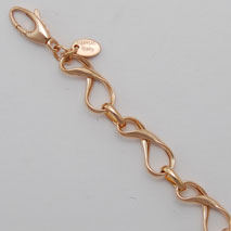 14K Rose Gold Hollow Eternity Link Bracelet