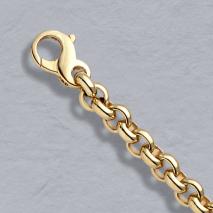 14K Yellow Gold Heavy Rolo Bracelet 6.5mm