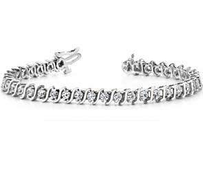 Classic S-shaped Light Diamond Bracelet