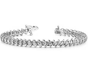 Diamond Swirl-Link Bracelet