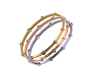 Tri Color  Beaded Collection Bangle