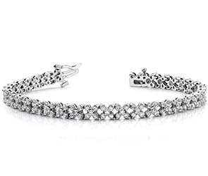 Diamond Round Flower Bracelet