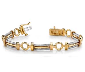 Mens Two Tone Gold Bracelet