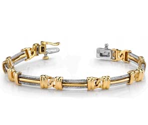 Mens Interlocking Cable Link Bracelet