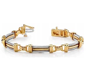 Mens Coupled Cable Link Bracelet