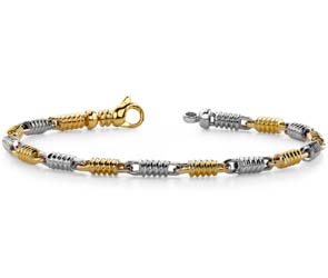 Two Tone Spiral Link Bracelet