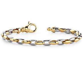 Two Tone Double Oval Link Bracelet