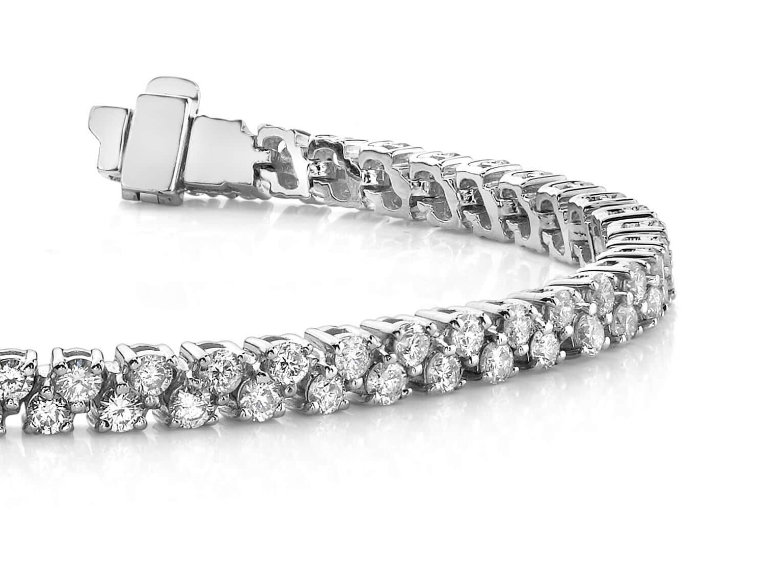 Diamond Checkerboard Two-Row Bracelet