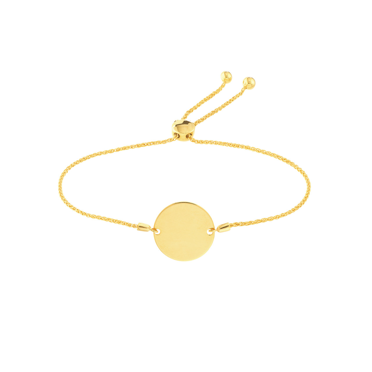 Engravable Disc Bolo Bracelet