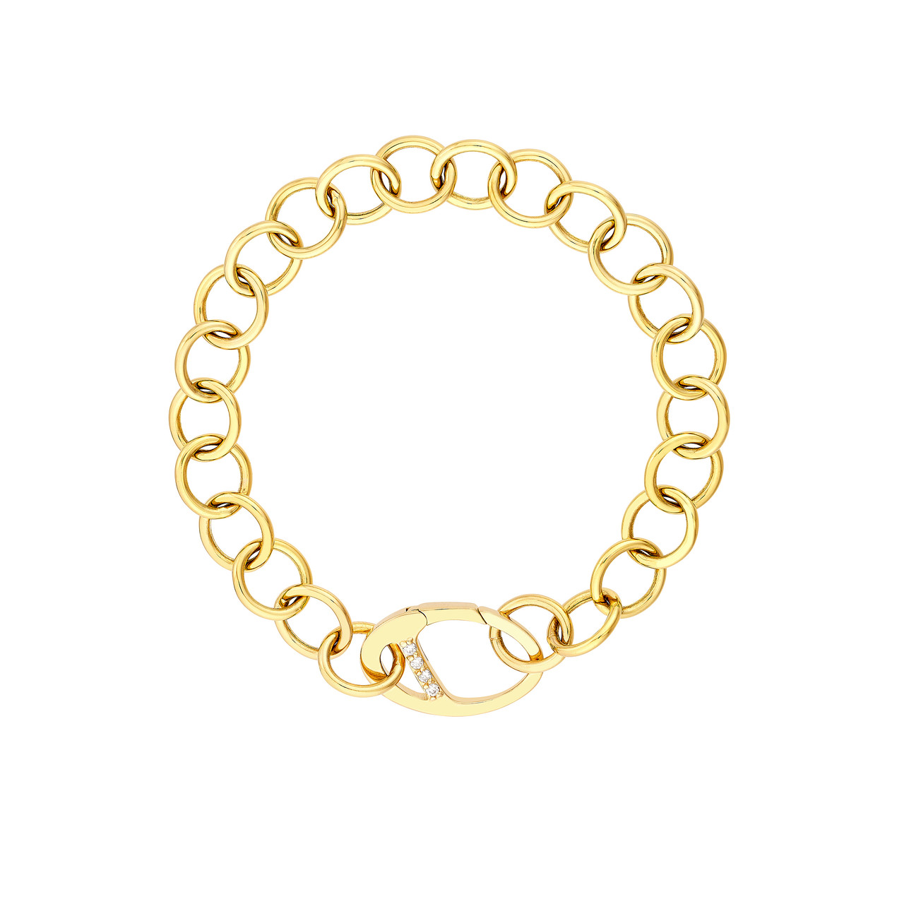 Round Link Bracelet with Diamond Push Lock BMID-MF041580