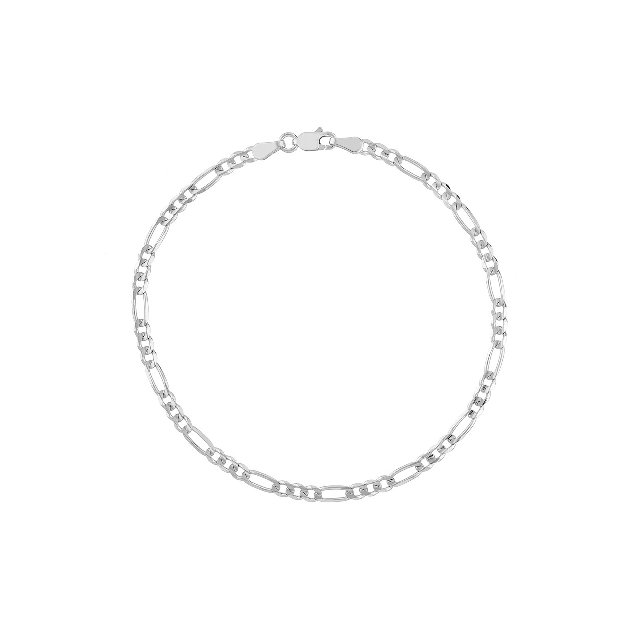 3.20mm Concave Figaro Bracelet with Lobster Lock