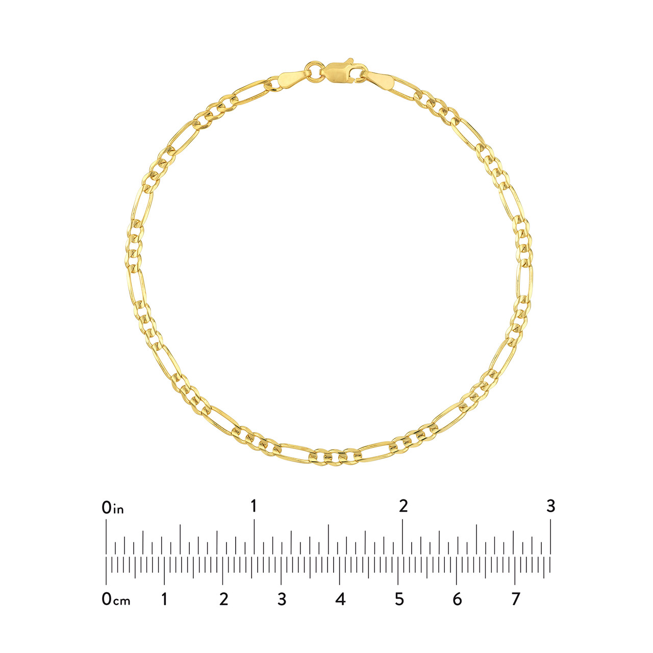 2.85mm Light Concave Figaro Chain with Lobster Lock Unknown Friendly Weight 10K yellow gold