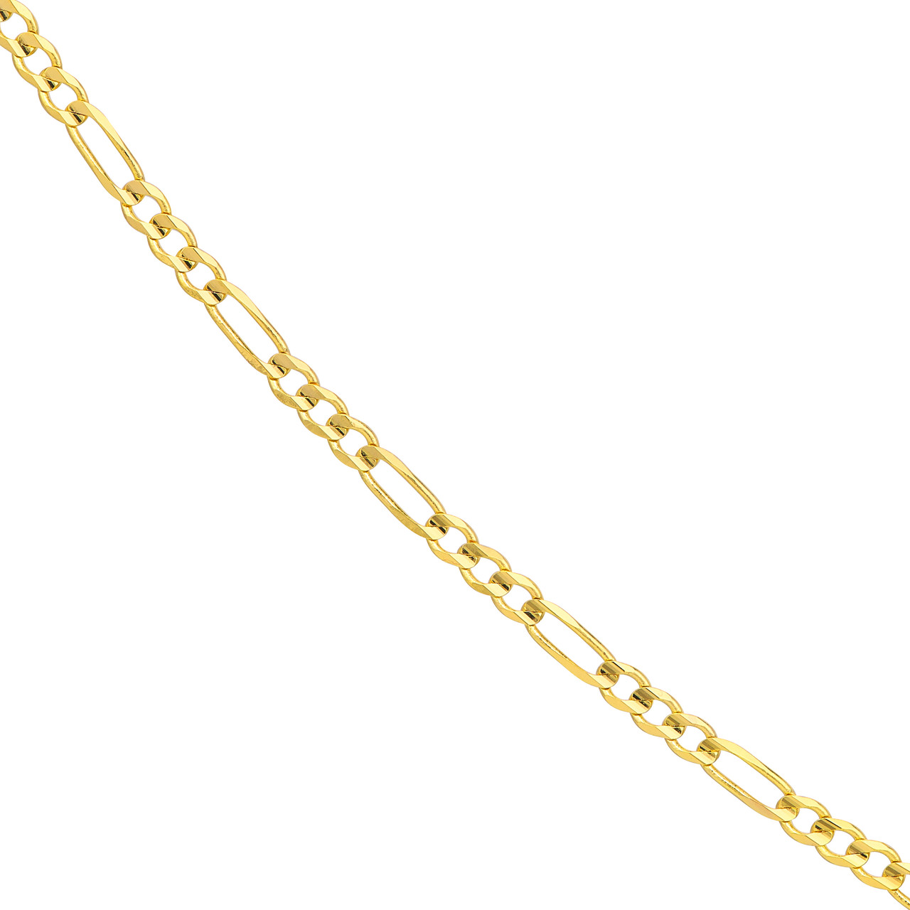 2.85mm Light Concave Figaro Chain with Lobster Lock Unknown Friendly Weight 10K yellow gold - view 8