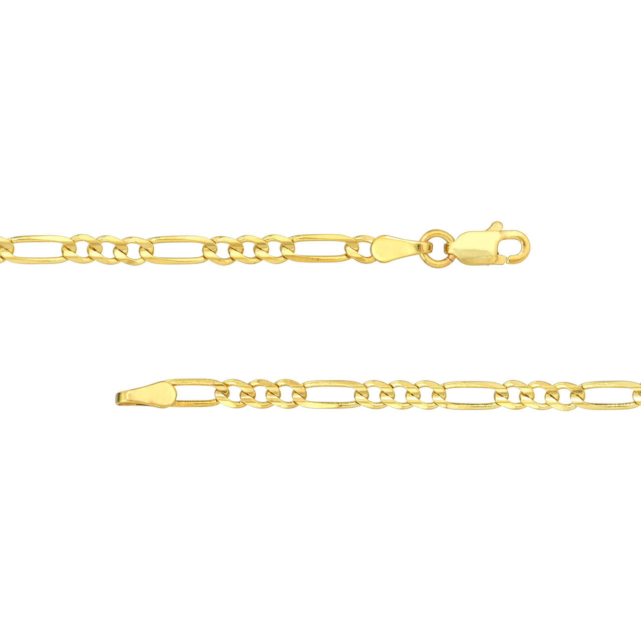 2.85mm Light Concave Figaro Chain with Lobster Lock Unknown Friendly Weight 10K yellow gold - view 6