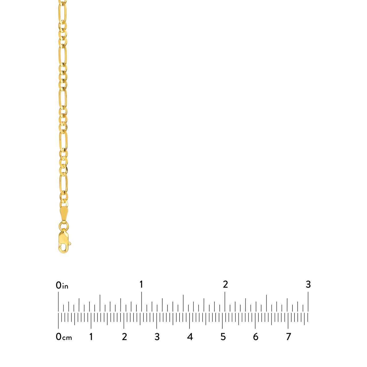 2.85mm Light Concave Figaro Chain with Lobster Lock Unknown Friendly Weight 10K yellow gold - view 5