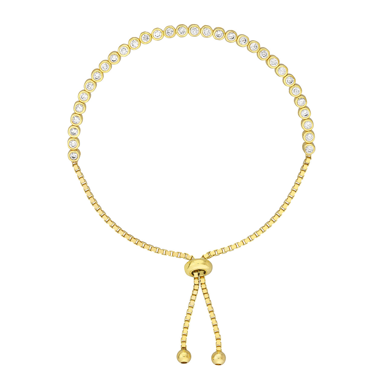 2.0mm Cubic Zirconia Small Adjustable Tennis Bracelet Unknown Friendly Weight Sterling Silver - view 3