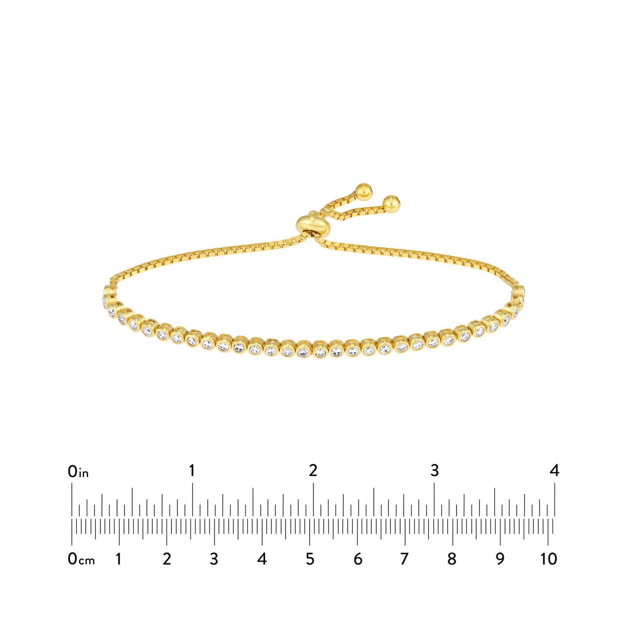 2.0mm Cubic Zirconia Small Adjustable Tennis Bracelet Unknown Friendly Weight Sterling Silver - view 4
