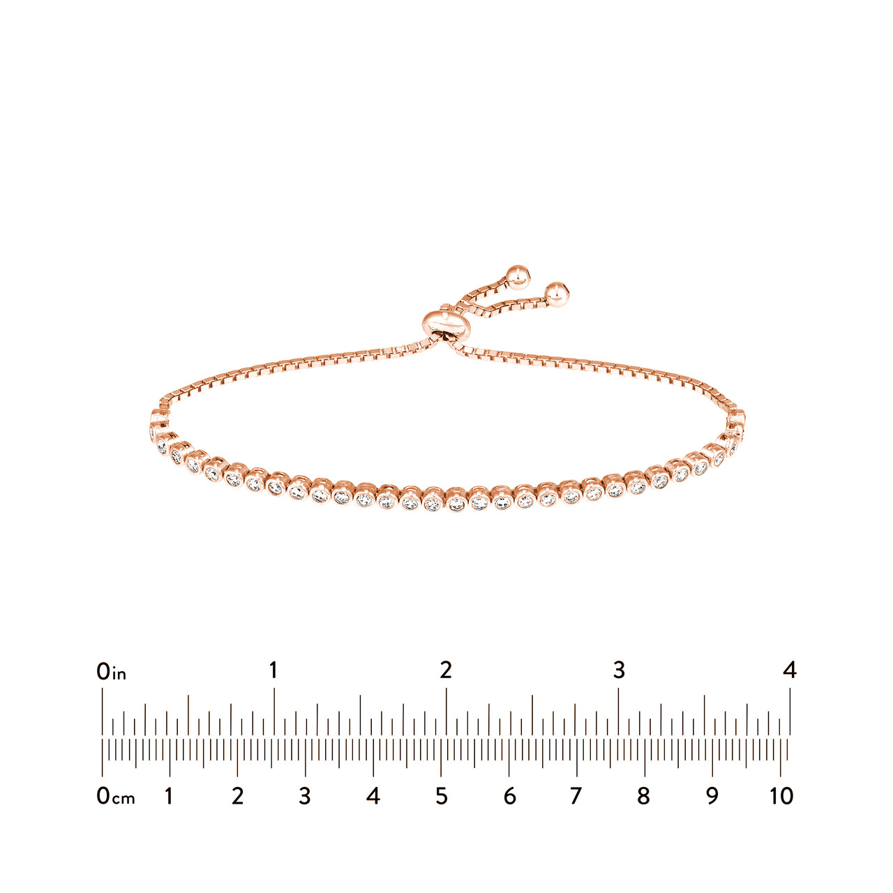 2.0mm Cubic Zirconia Small Adjustable Tennis Bracelet Unknown Friendly Weight Sterling Silver - view 6