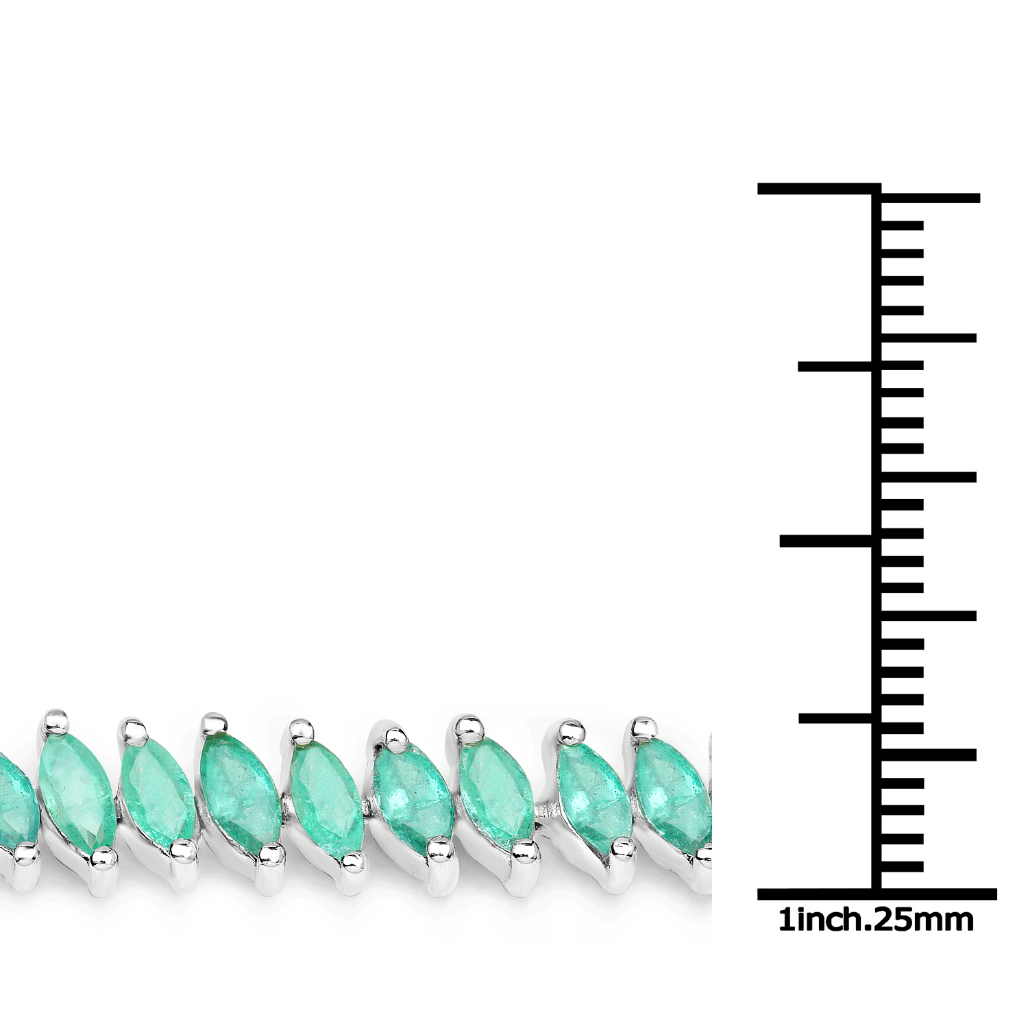 6.82 Carat Genuine Zambian Emerald .925 Sterling Silver Bracelet 2.20 C.T.W Sterling Silver - view 2