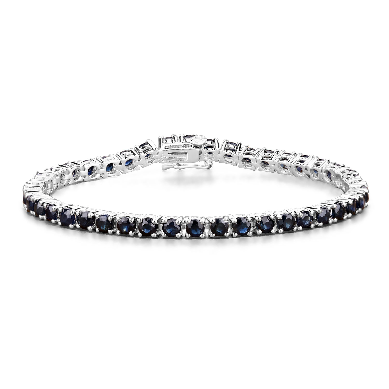 8.36 Carat Genuine Blue Sapphire .925 Sterling Silver Bracelet 8.36 C.T.W Sterling Silver - view 2