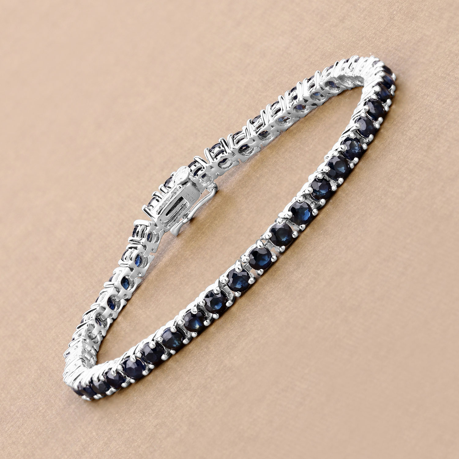 8.36 Carat Genuine Blue Sapphire .925 Sterling Silver Bracelet 8.36 C.T.W Sterling Silver - view 4