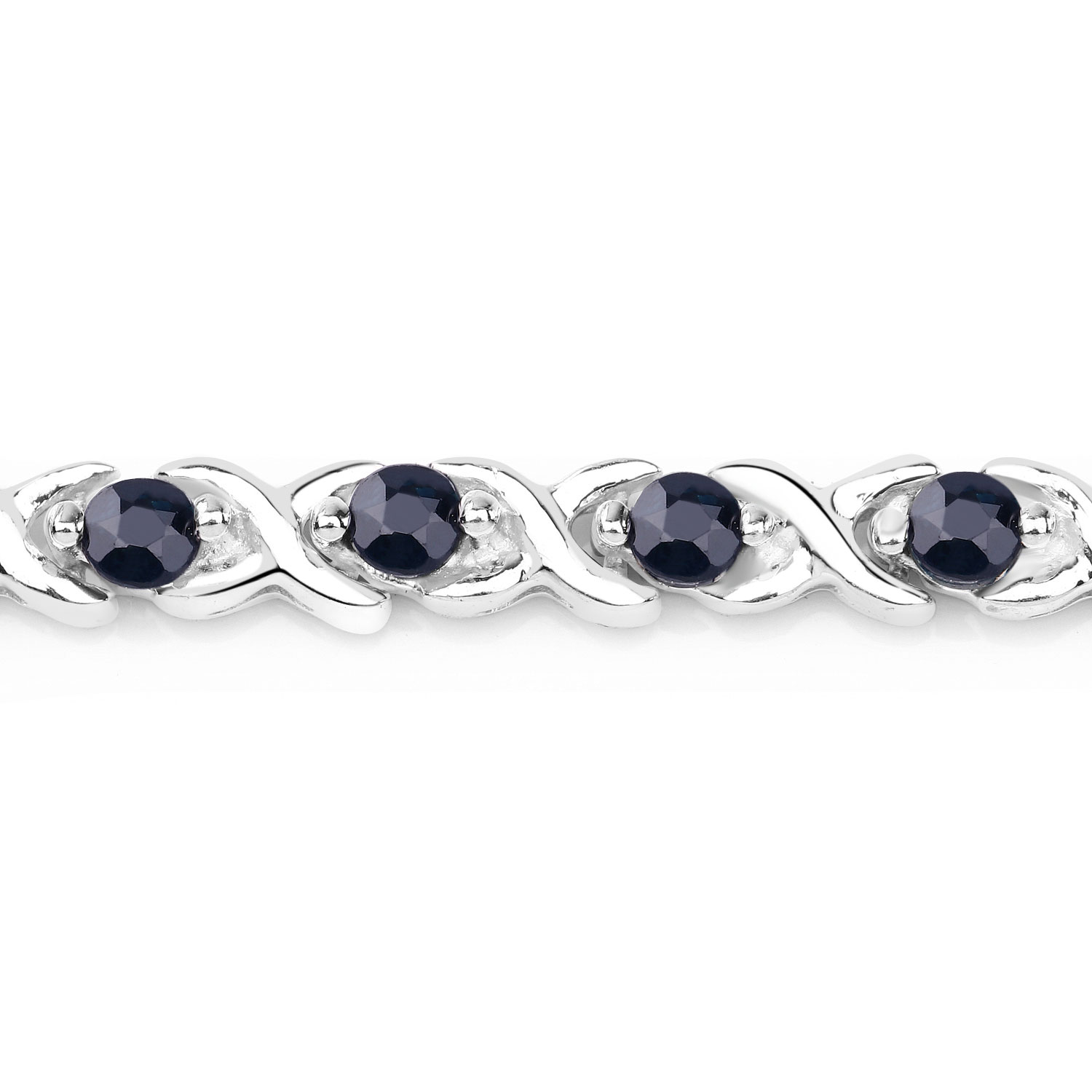 2.24 Carat Genuine Blue Sapphire .925 Sterling Silver Bracelet 2.24 C.T.W Sterling Silver - view 3
