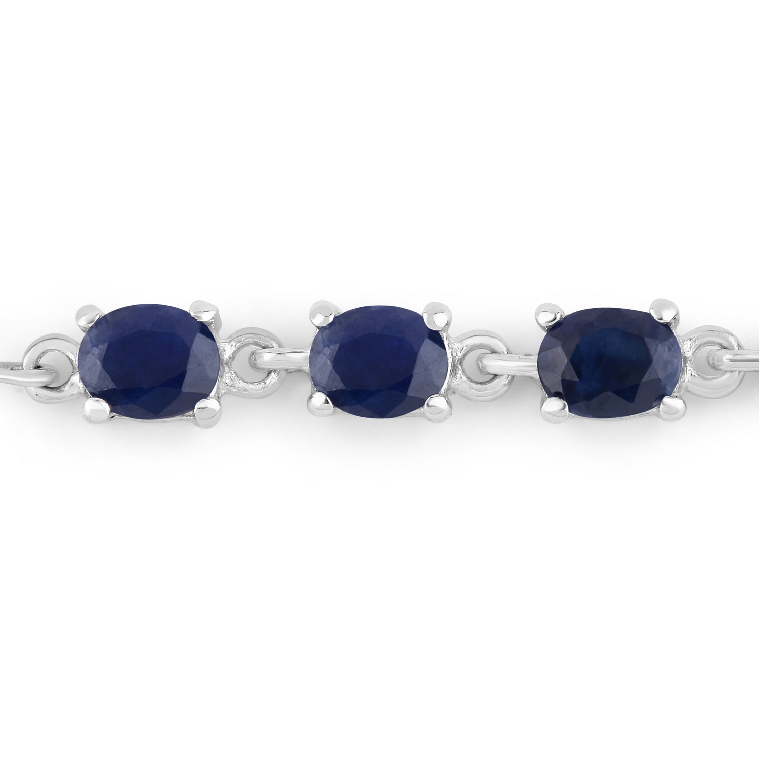 2.04 Carat Genuine Blue Sapphire .925 Sterling Silver Bracelet 2.04 C.T.W Sterling Silver - view 7