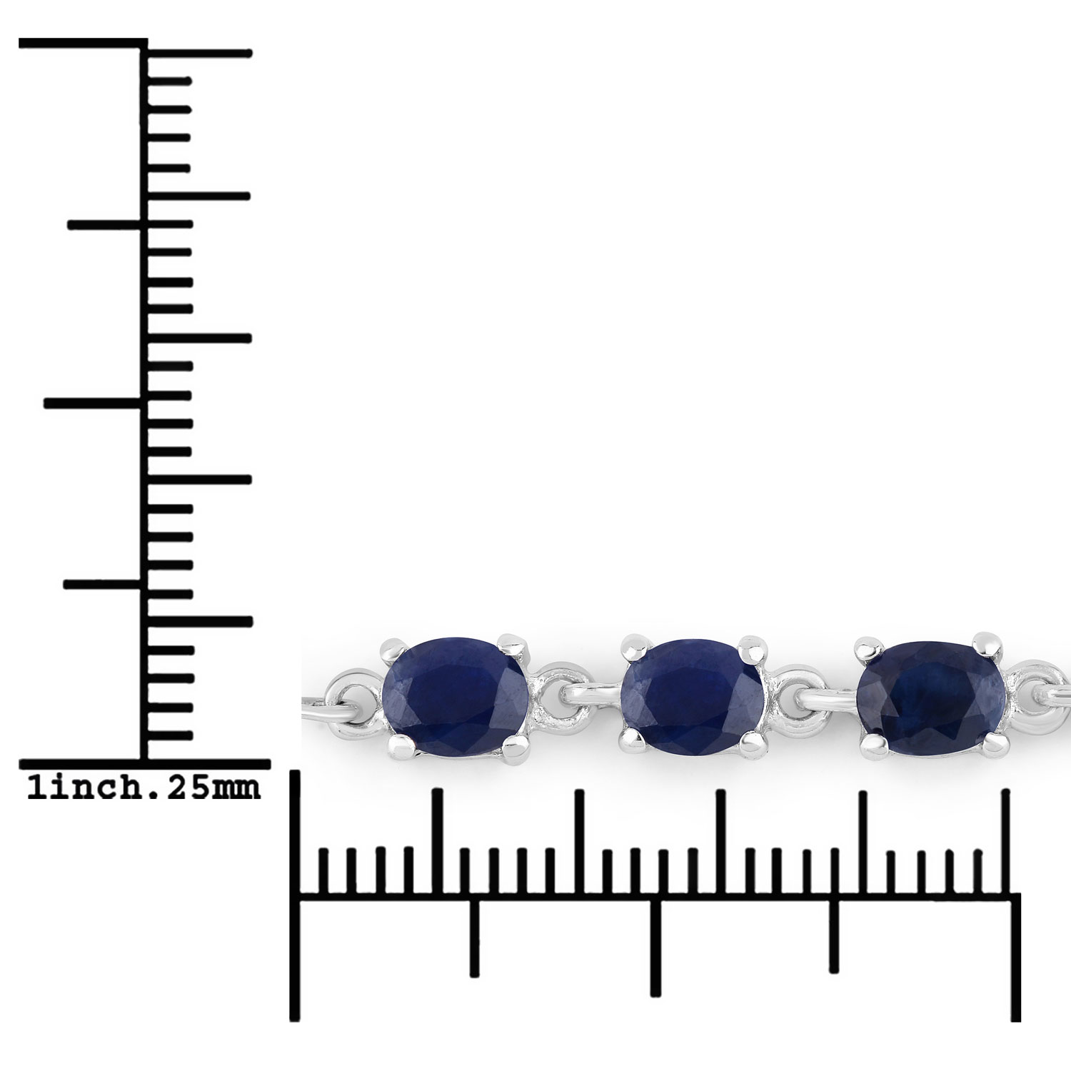 2.04 Carat Genuine Blue Sapphire .925 Sterling Silver Bracelet 2.04 C.T.W Sterling Silver - view 9