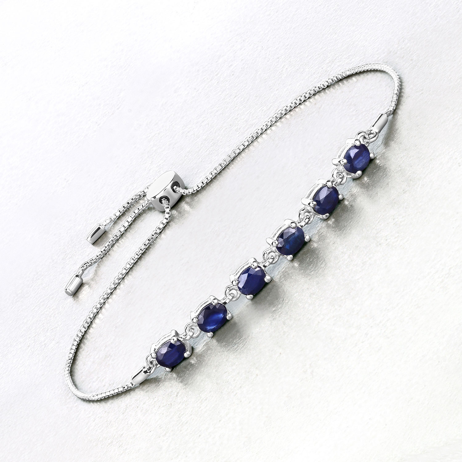 2.04 Carat Genuine Blue Sapphire .925 Sterling Silver Bracelet 2.04 C.T.W Sterling Silver - view 10
