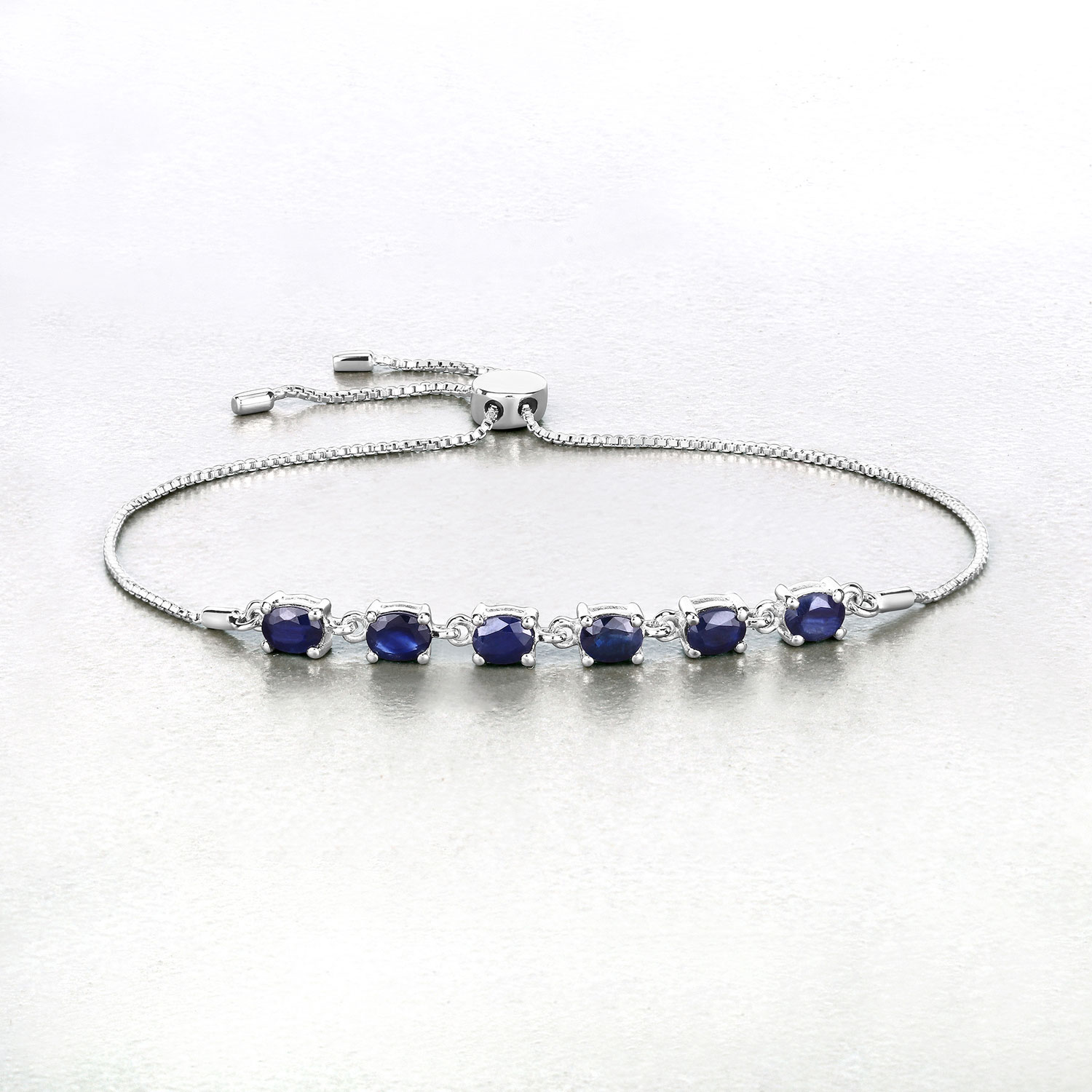 2.04 Carat Genuine Blue Sapphire .925 Sterling Silver Bracelet 2.04 C.T.W Sterling Silver - view 3