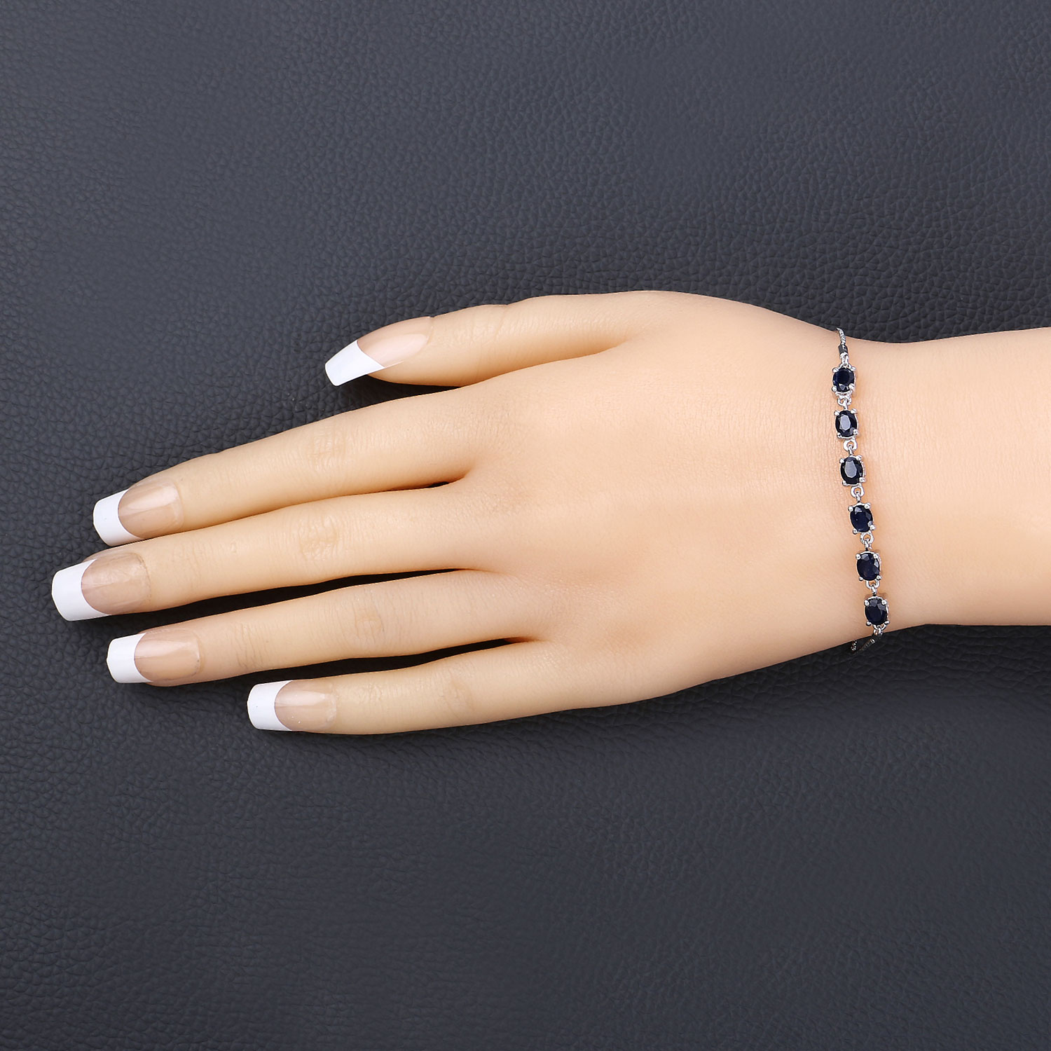 2.04 Carat Genuine Blue Sapphire .925 Sterling Silver Bracelet 2.04 C.T.W Sterling Silver - view 4