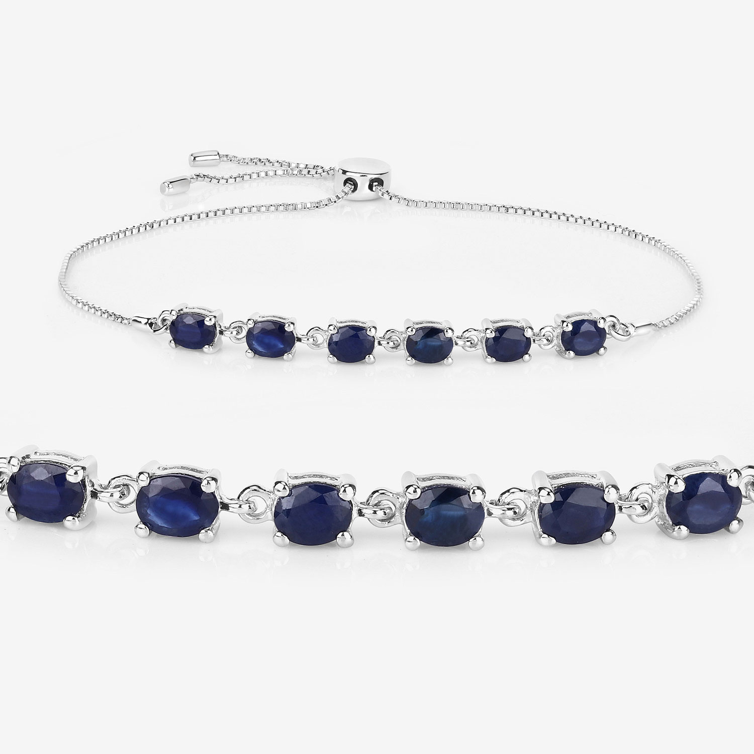 2.04 Carat Genuine Blue Sapphire .925 Sterling Silver Bracelet 2.04 C.T.W Sterling Silver - view 6