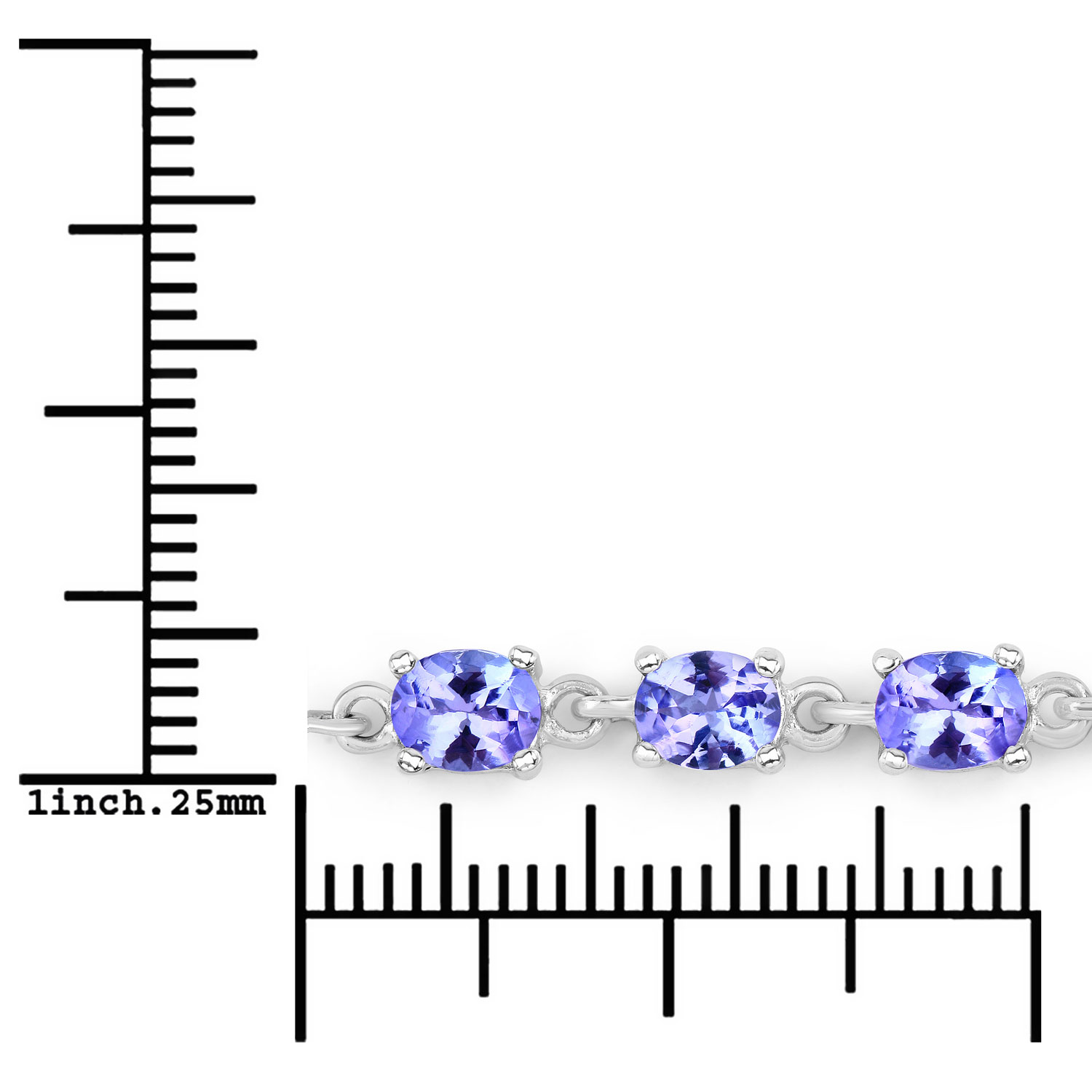 1.98 Carat Genuine Tanzanite .925 Sterling Silver Bracelet 1.98 C.T.W Sterling Silver - view 7